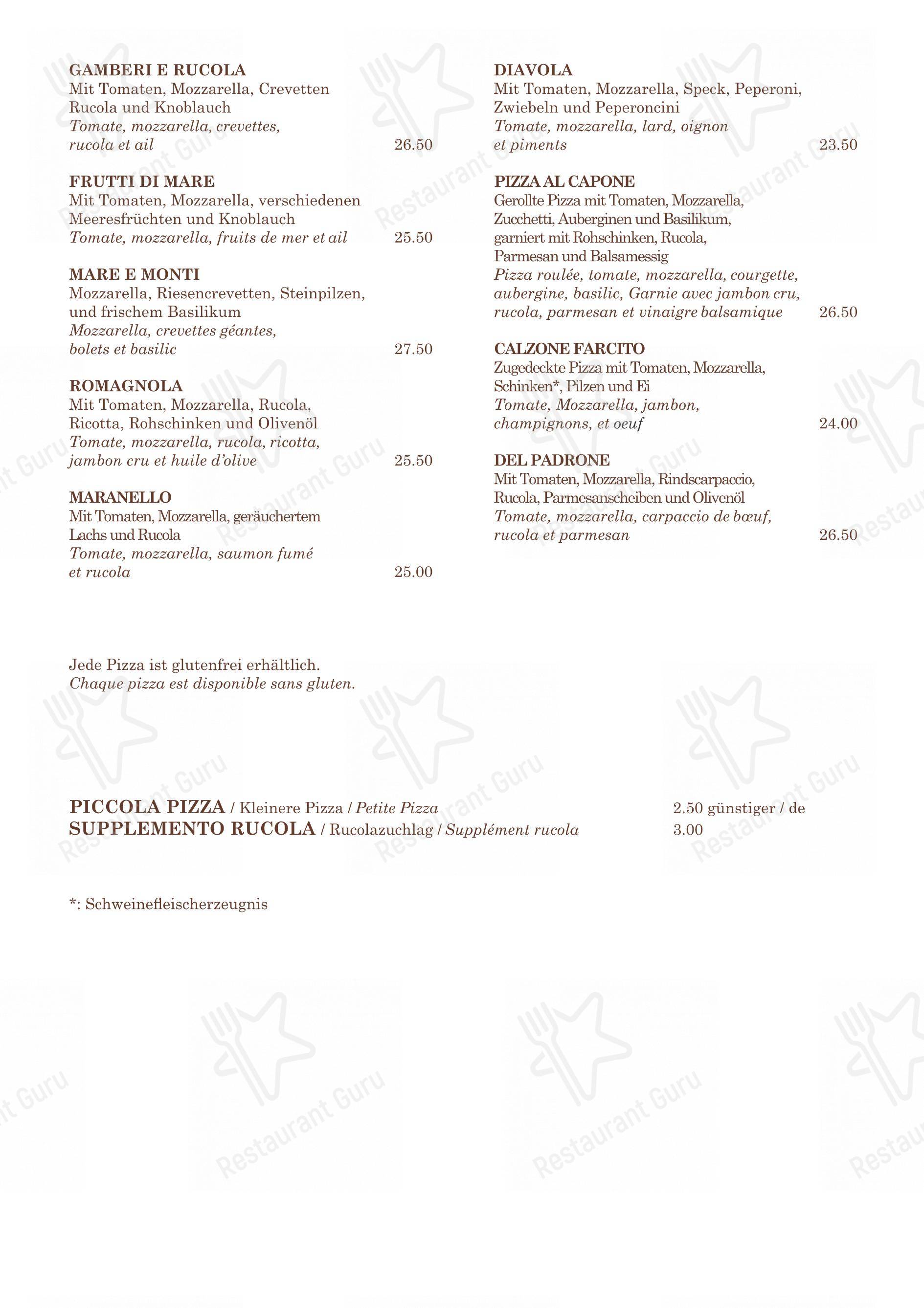 Menu di Ristorante Pizzeria Al Capone - Menu