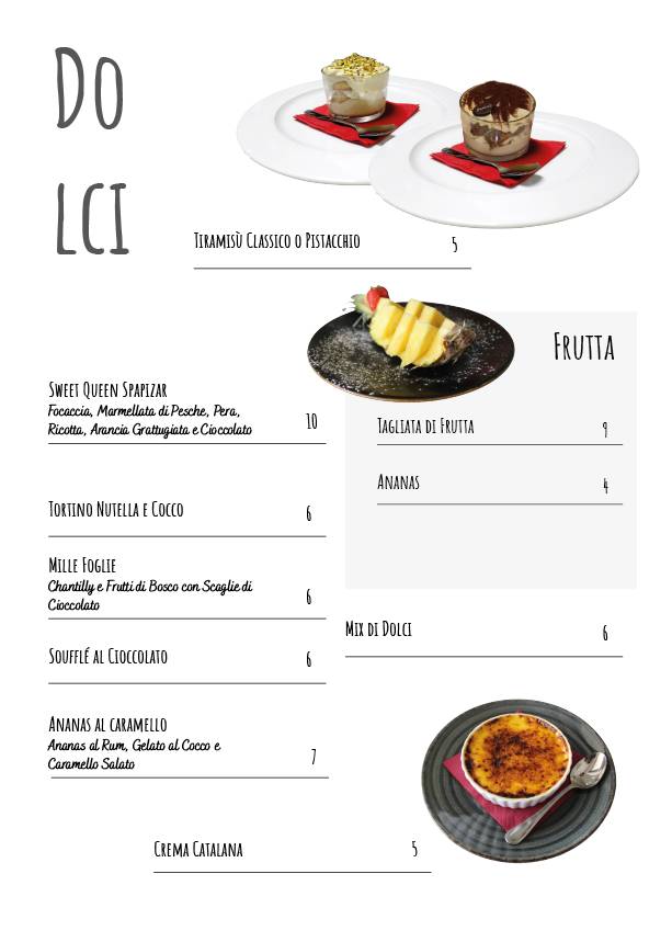 Menu di Ristorante Spapizar 