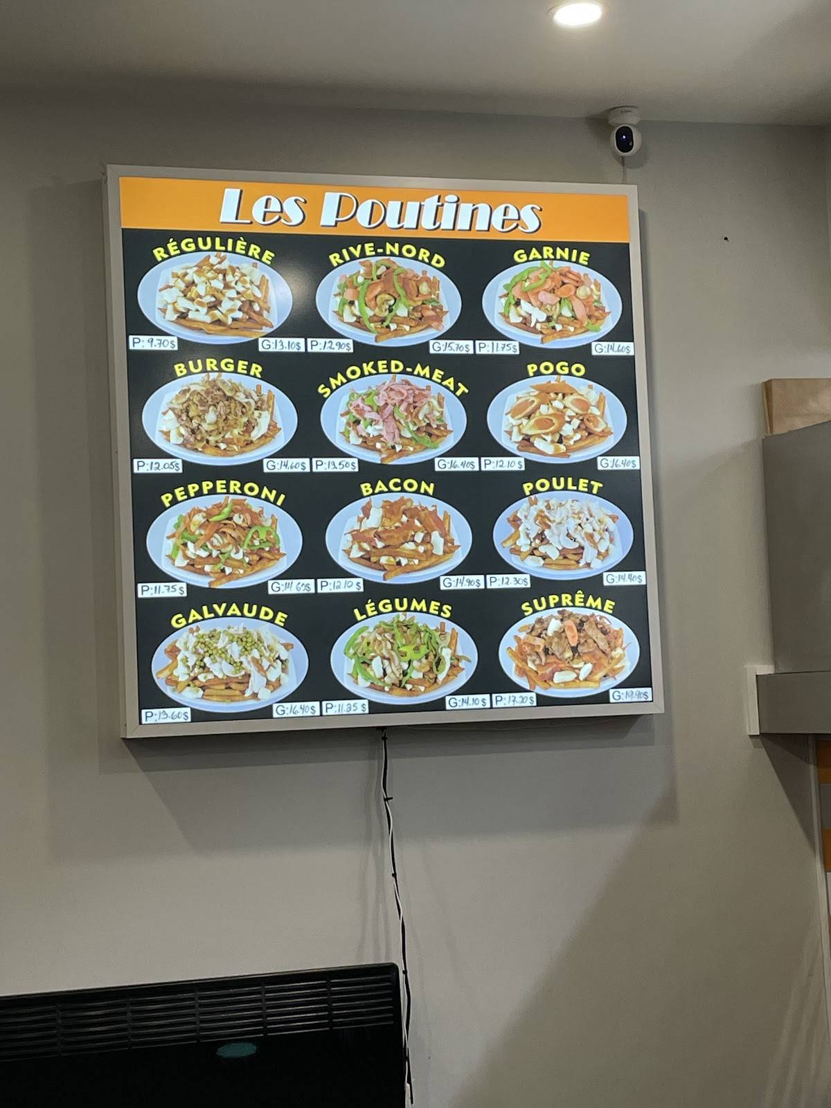 Menu de Restaurant Rive-Nord