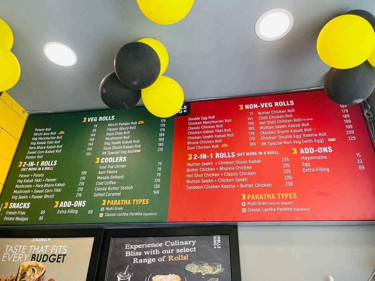 Rolls king menu