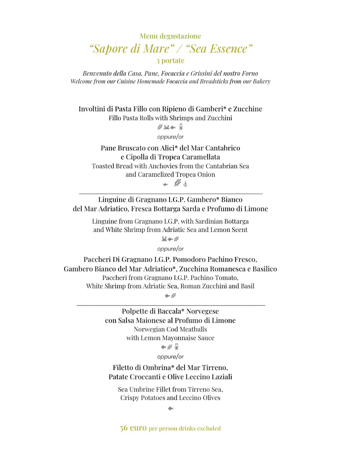 Menu di Ristorante Terrazza Caravita 