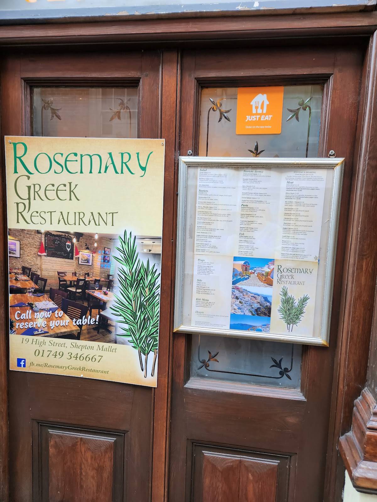Menu at Rosemary Greek Restaurant, Shepton Mallet