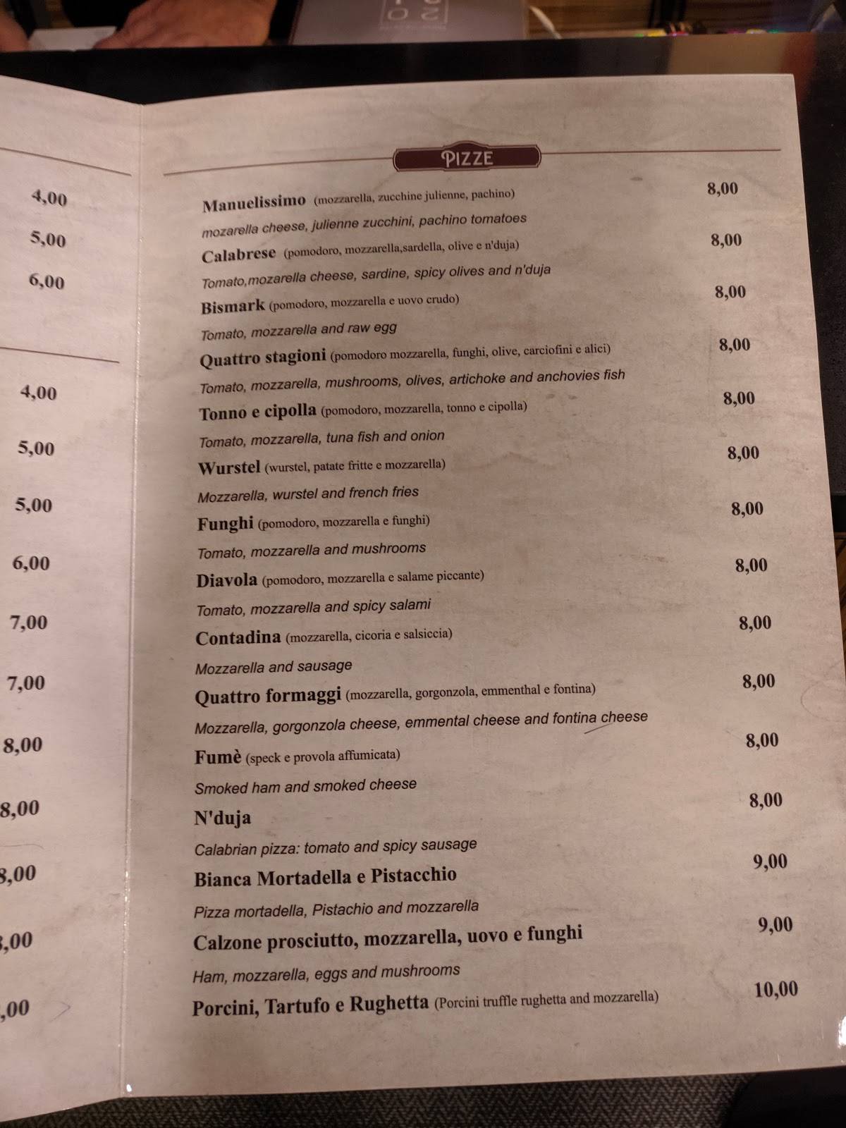 Menu di Rosso Tiziano 