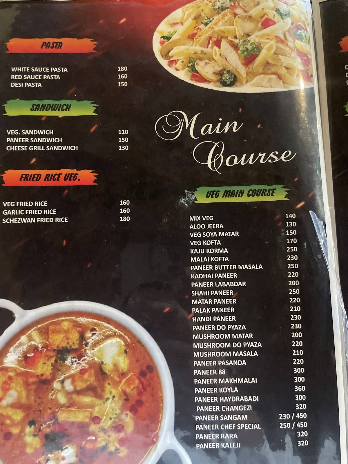 Royal Castle Restaurant menu
