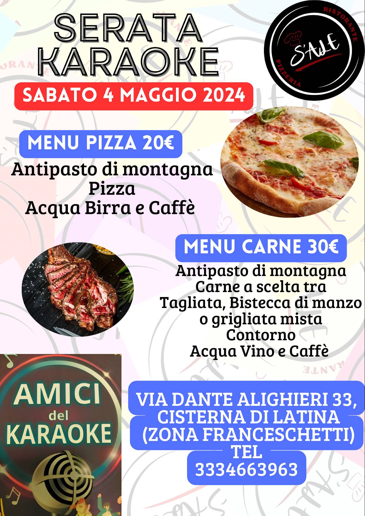 Menu di S'Ale Ristorante Pizzeria 