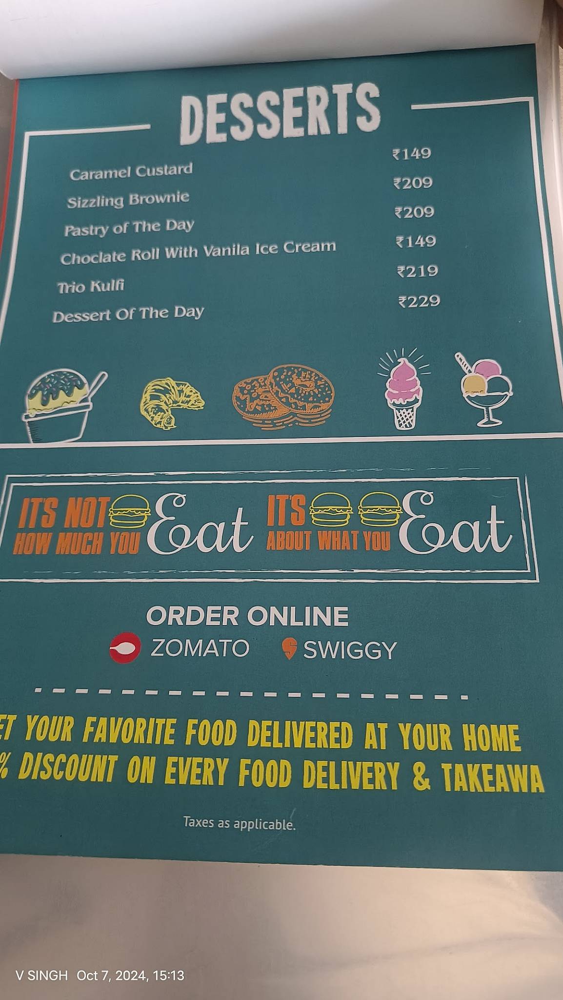 Sagar Kitchen, Banquet and Bar menu