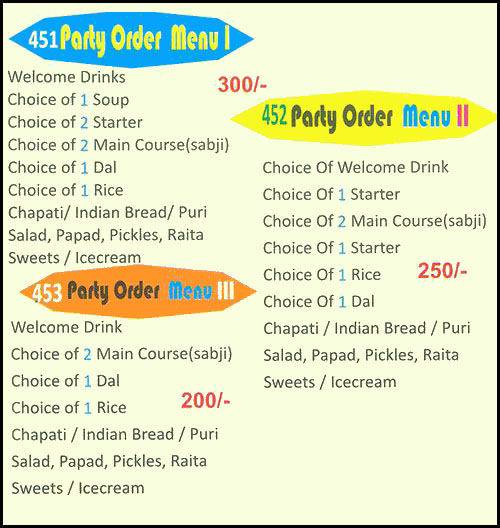 Sai Sagar Veg Treat menu