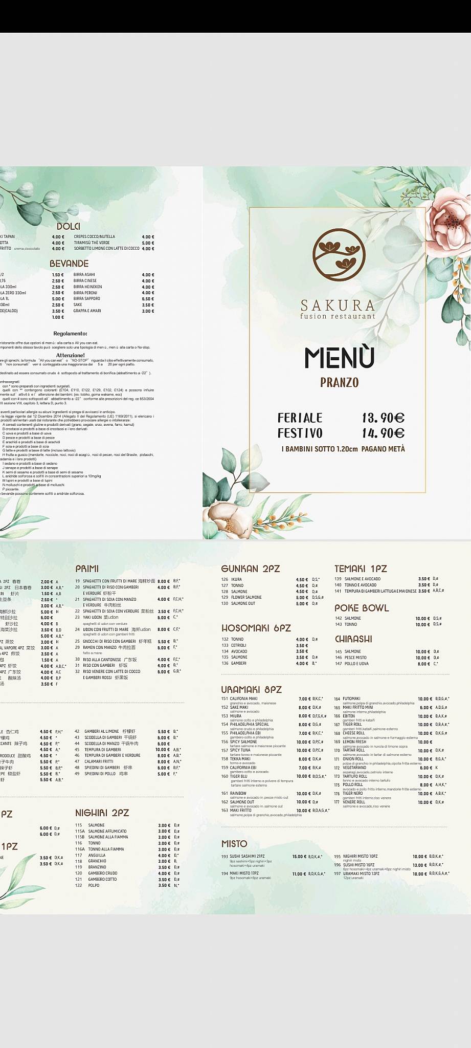 Menu di Sakura 