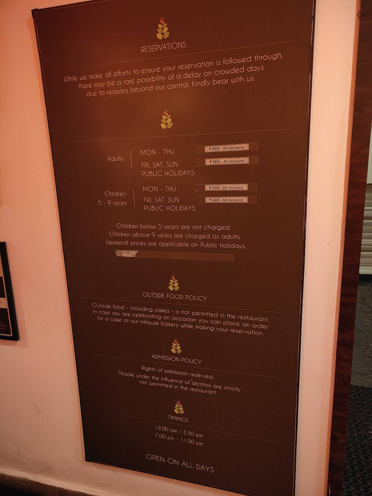 Sattvam Whitefield menu