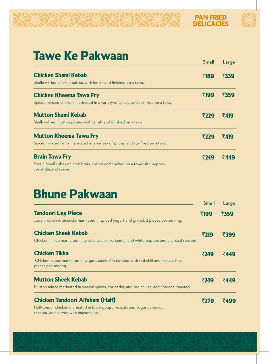 Sharief Bhai Biryani Basaveshwara Nagar menu