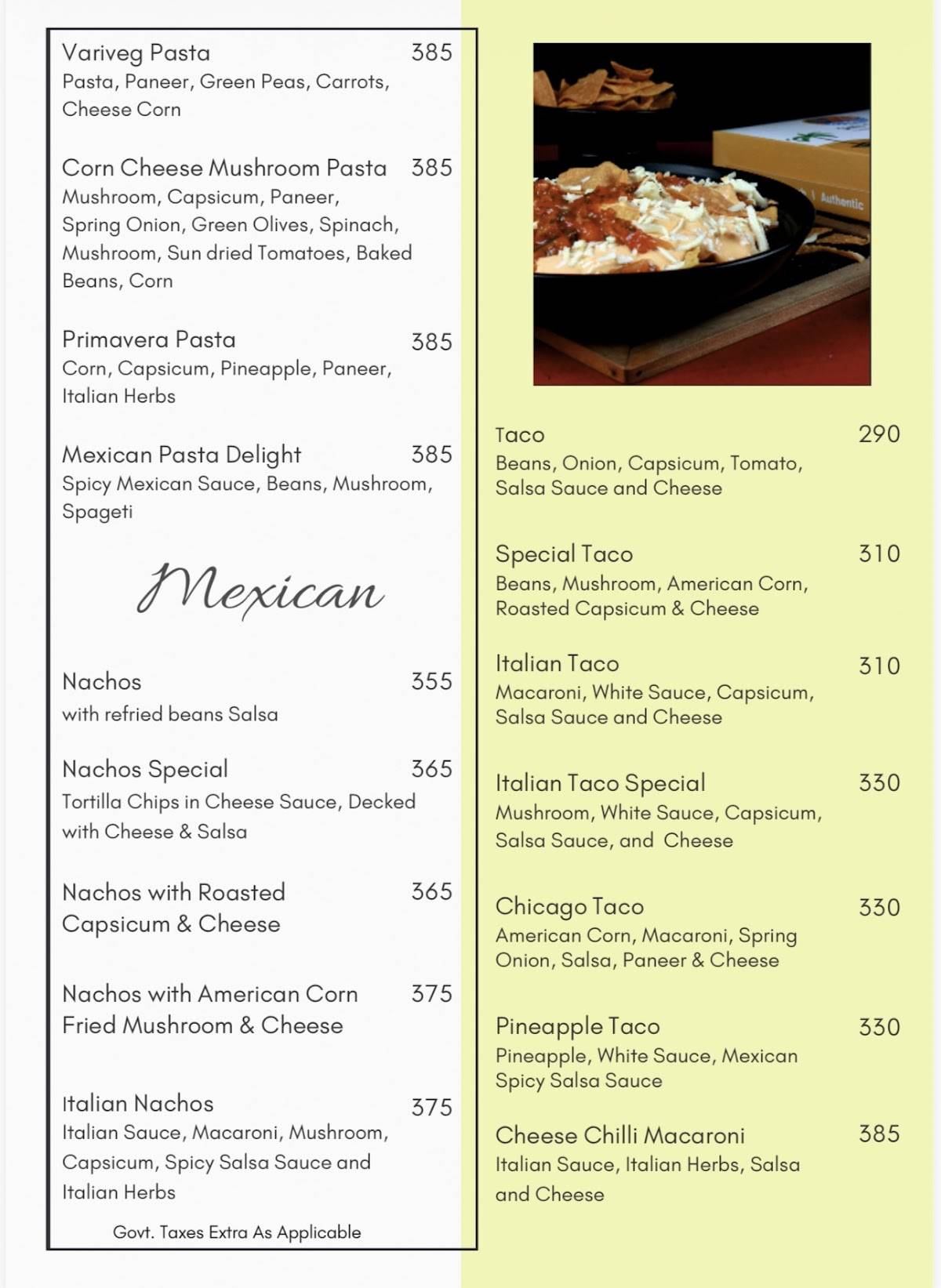 Shivsagar Restaurant -- Aundh menu
