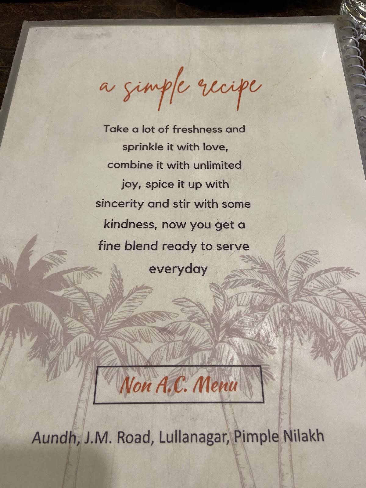 Shivsagar Restaurant - Aundh menu