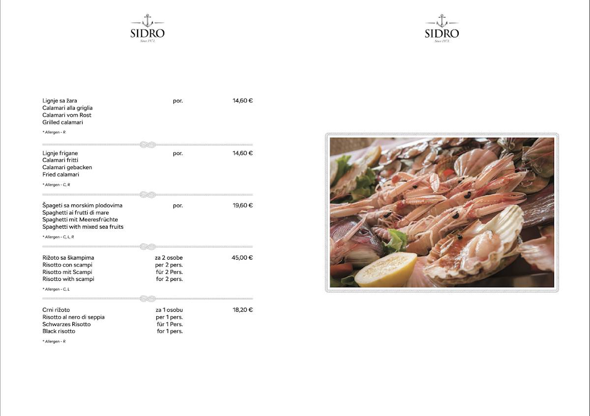 Menu di Sidro 