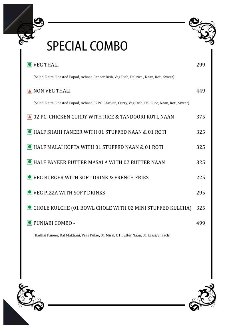 Silver Spoon Restaurant menu