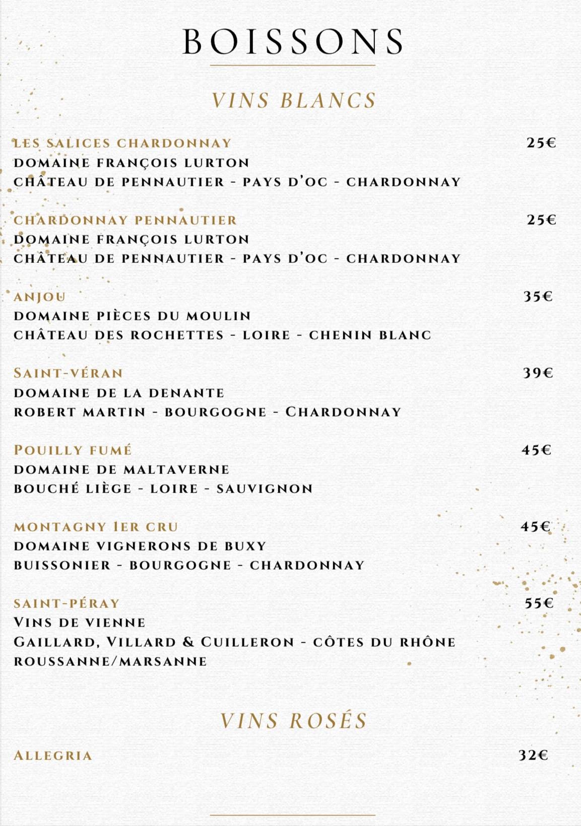 Menu de Simplement Restaurant