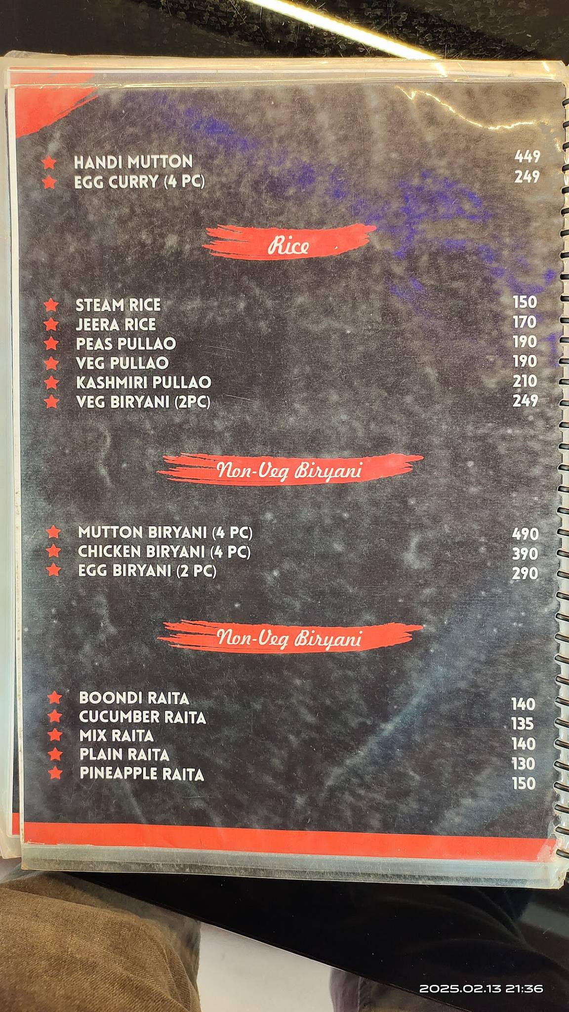 Sky Garden Roof top cafe menu