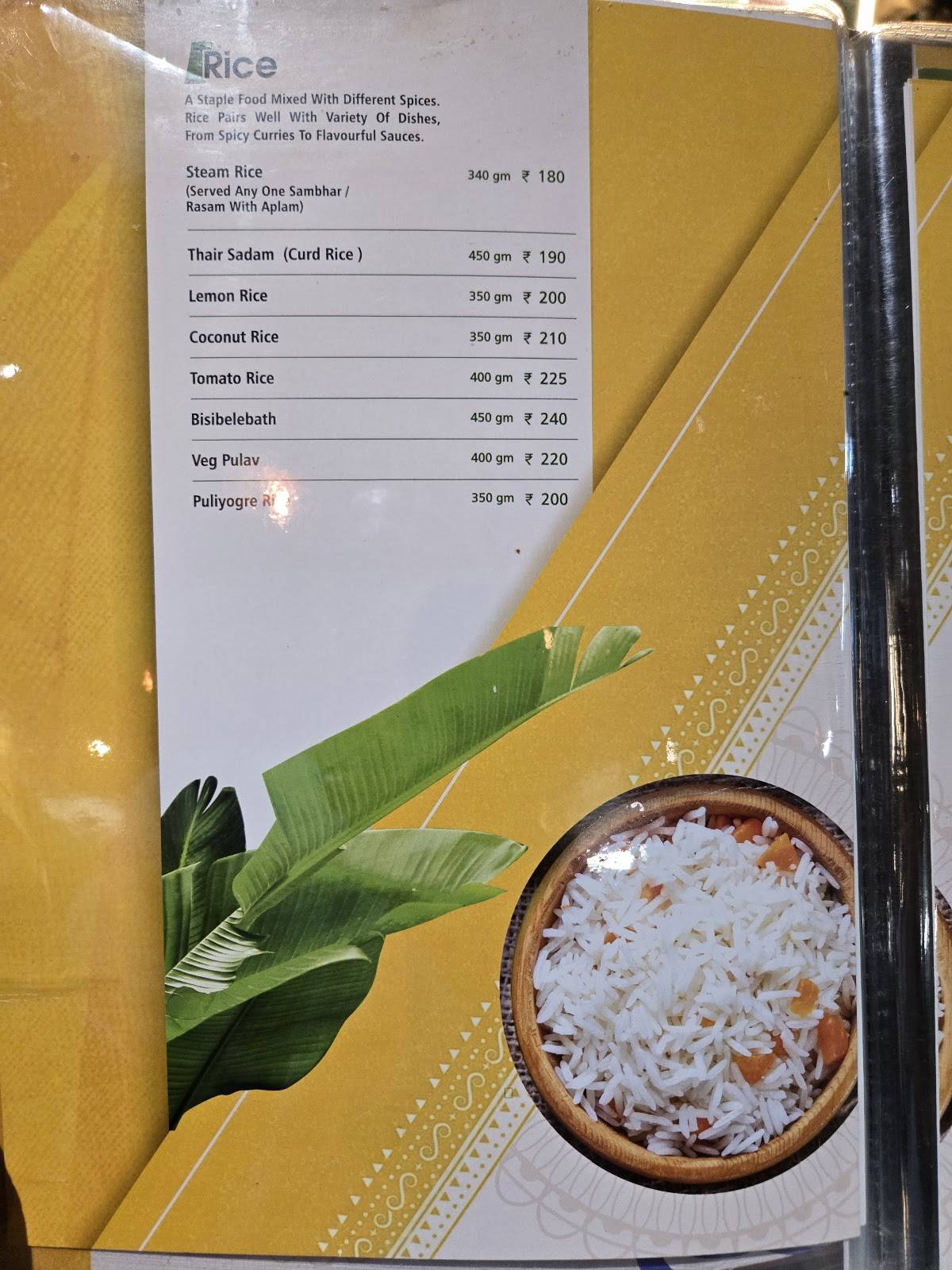 South Samarth menu