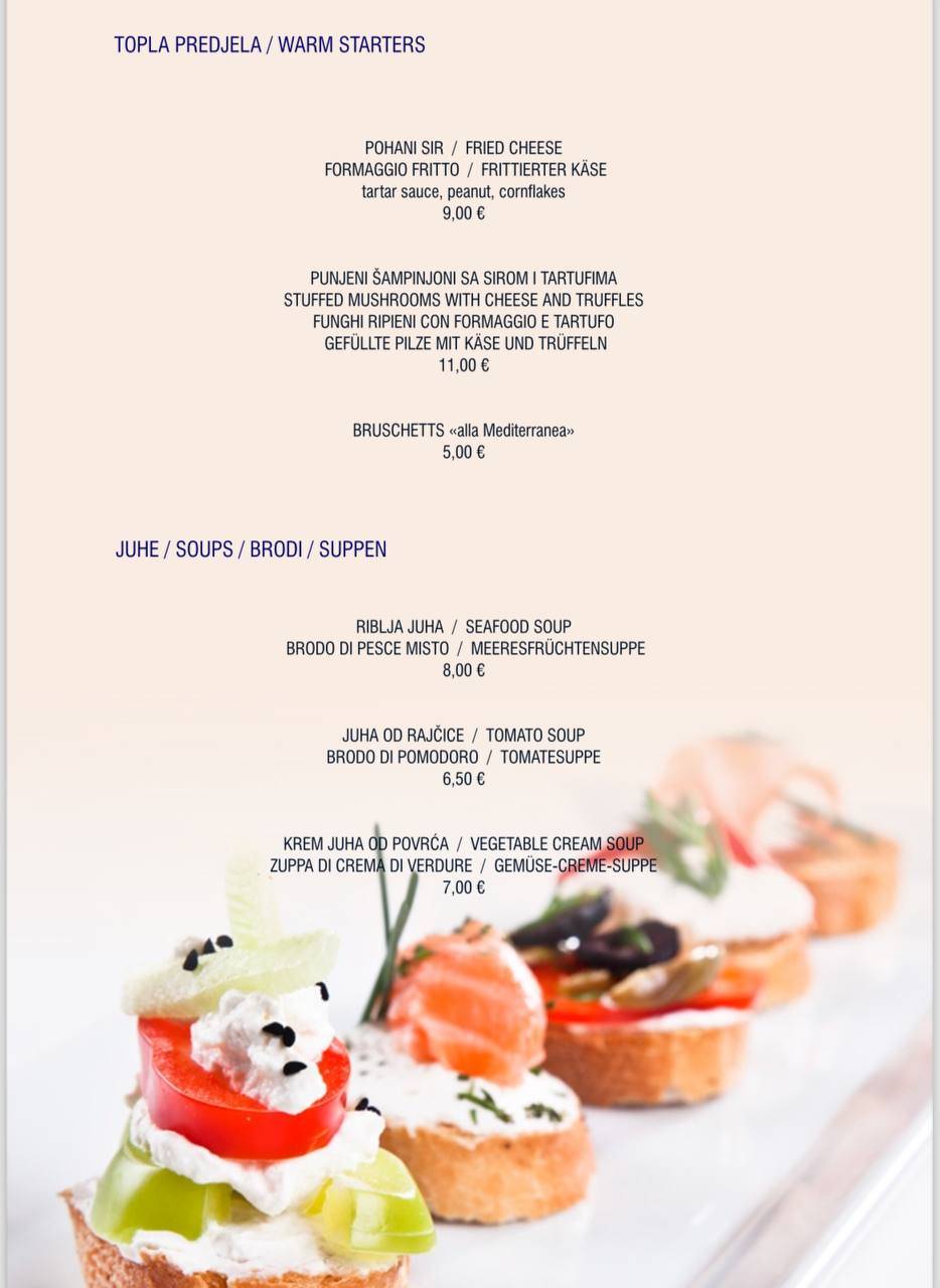 Menu di Restaurant Stella Di Mare 