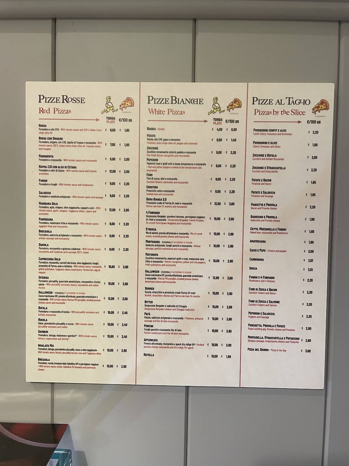 Menu di Antico Forno Santini 