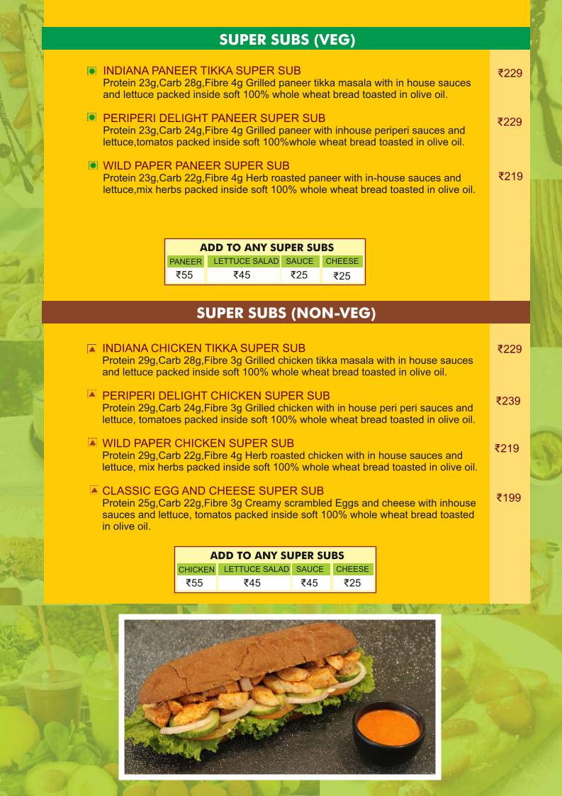SuperFood menu