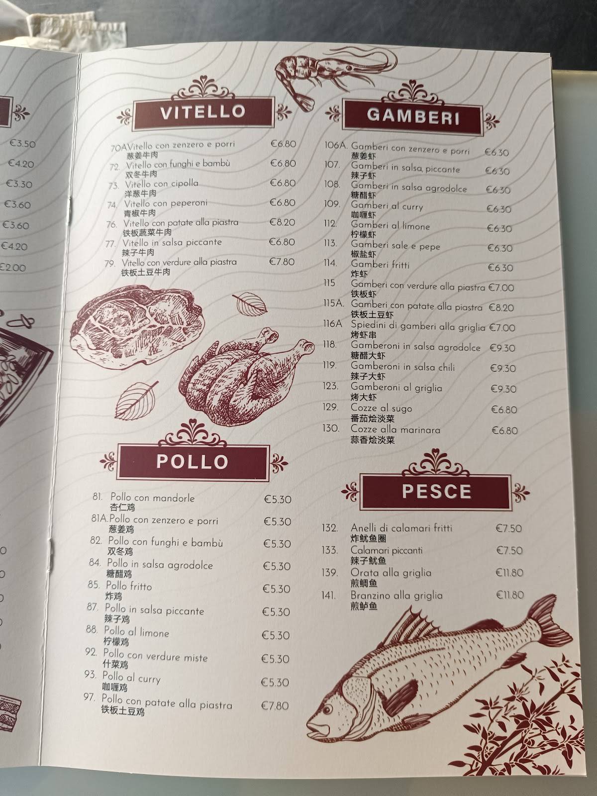 Menu di Ristorante Cinese Parigi 