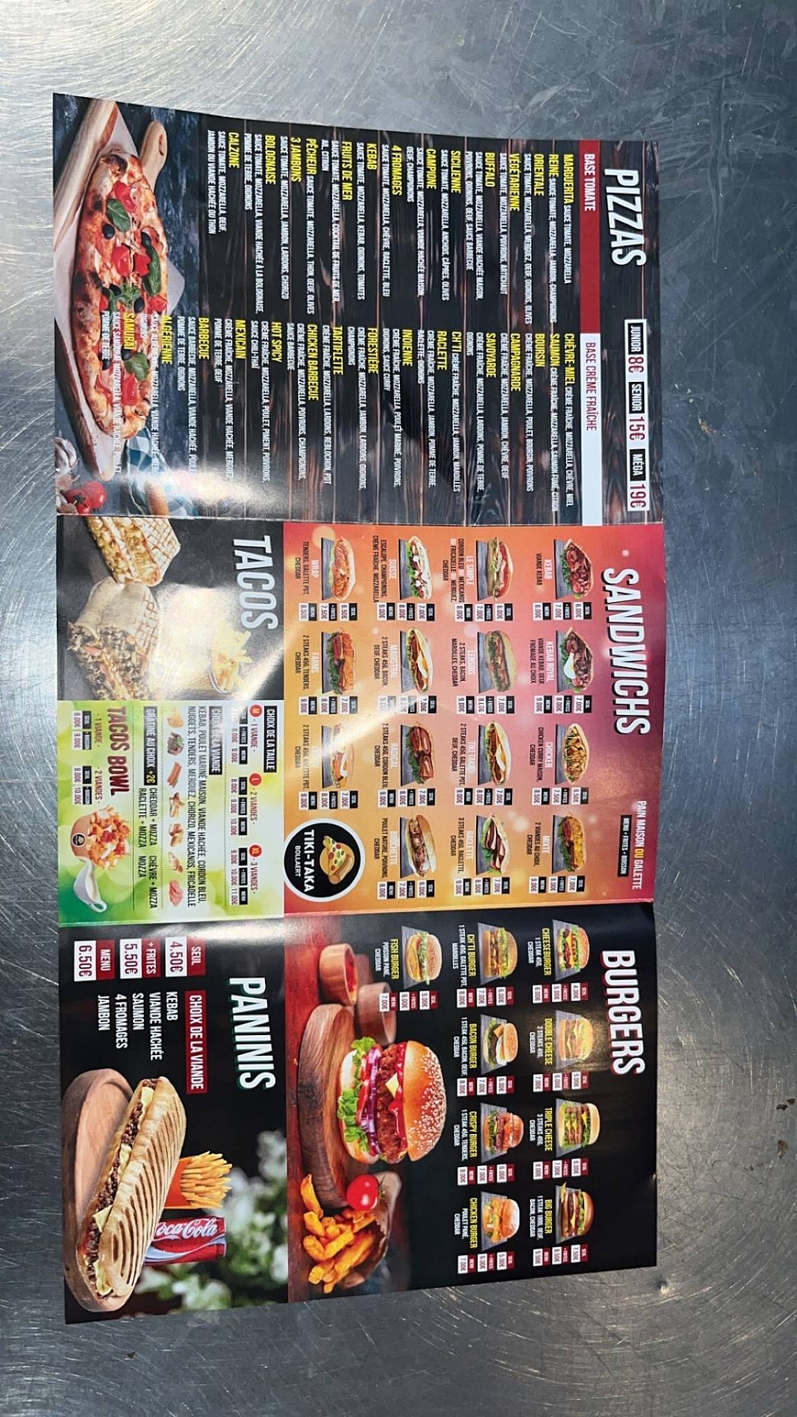 Menu de TIKI TAKA Lens