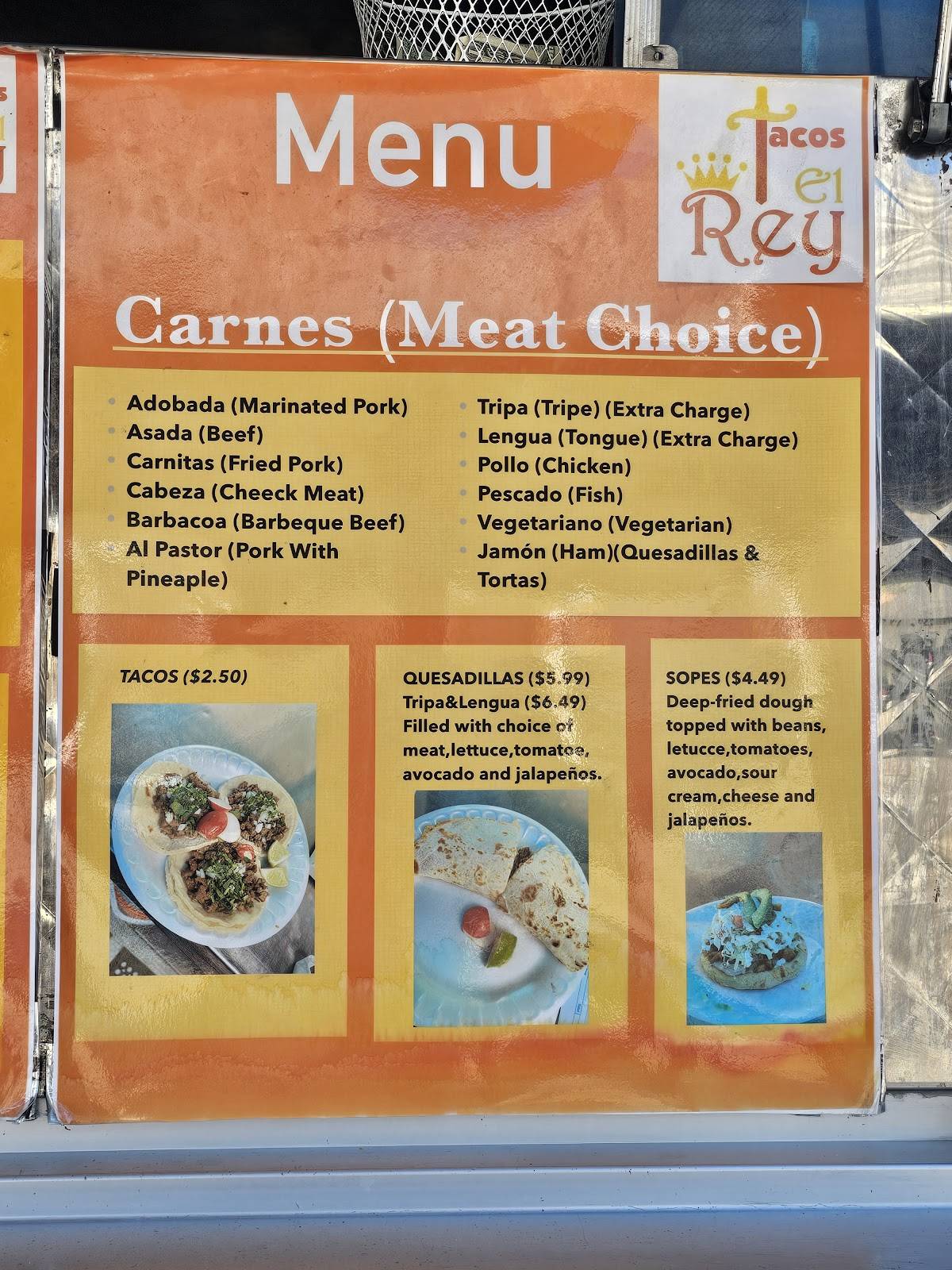 Menu at Tacos el Rey #6 restaurant, Boise
