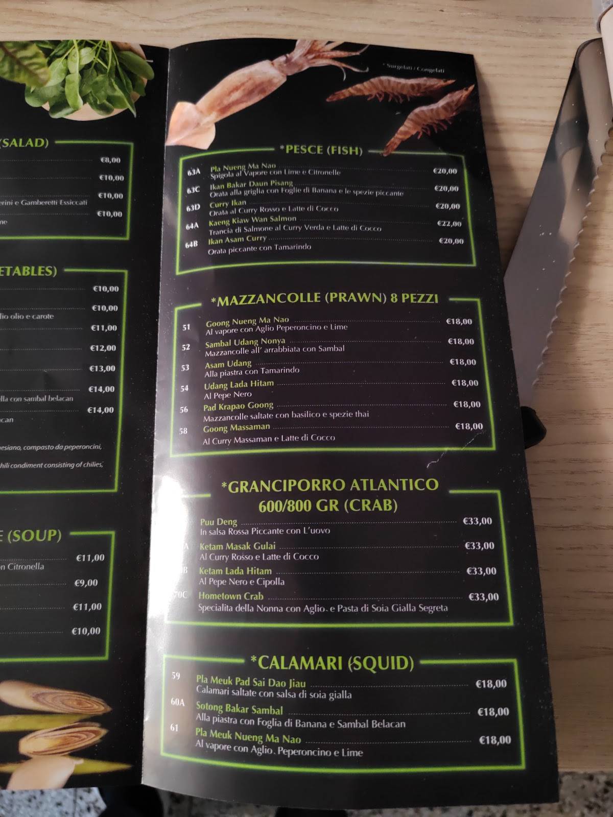 Menu di Thai Inn 