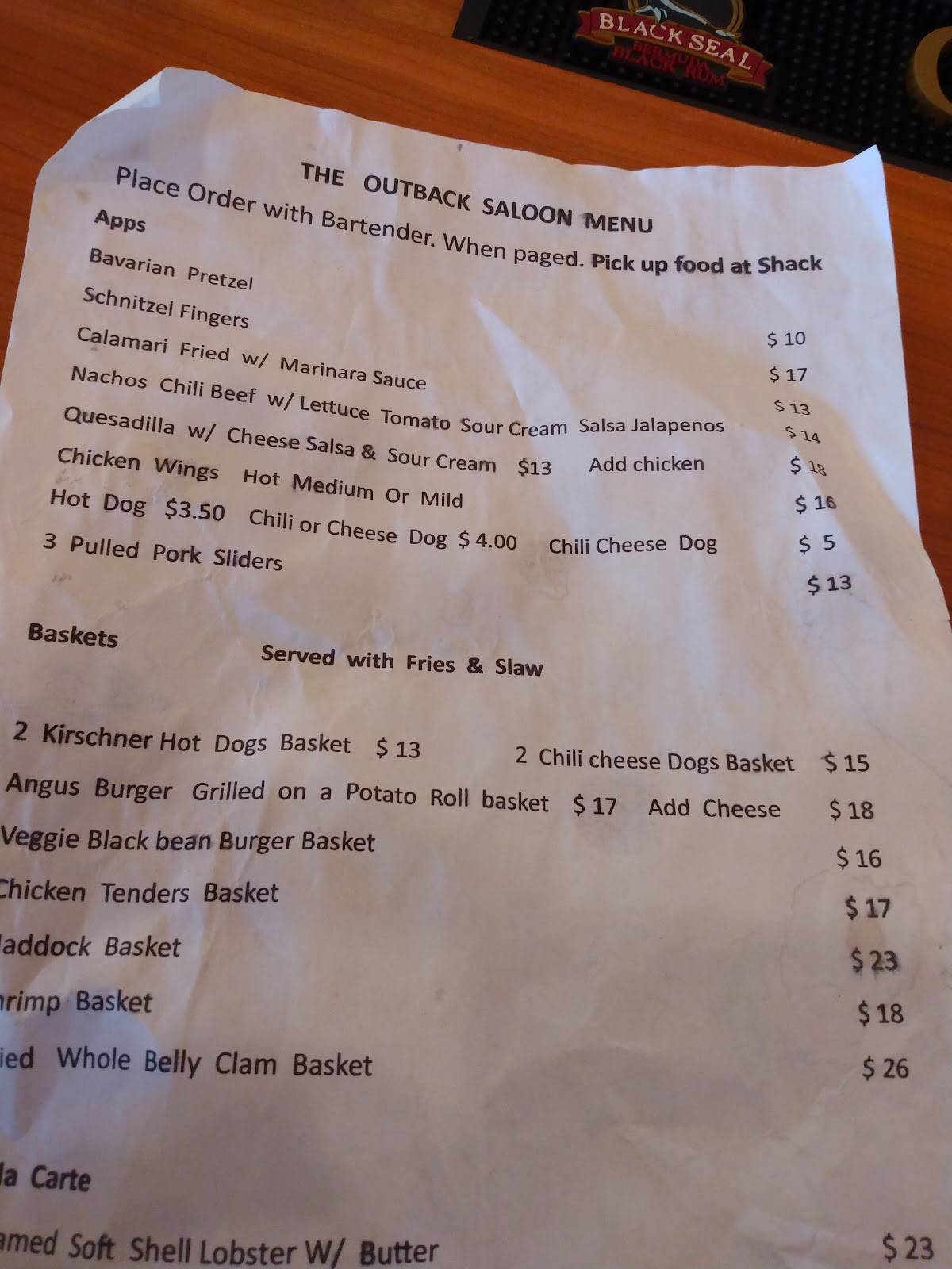 Cockeyed Clam Restaurant Menu - fiyotmw