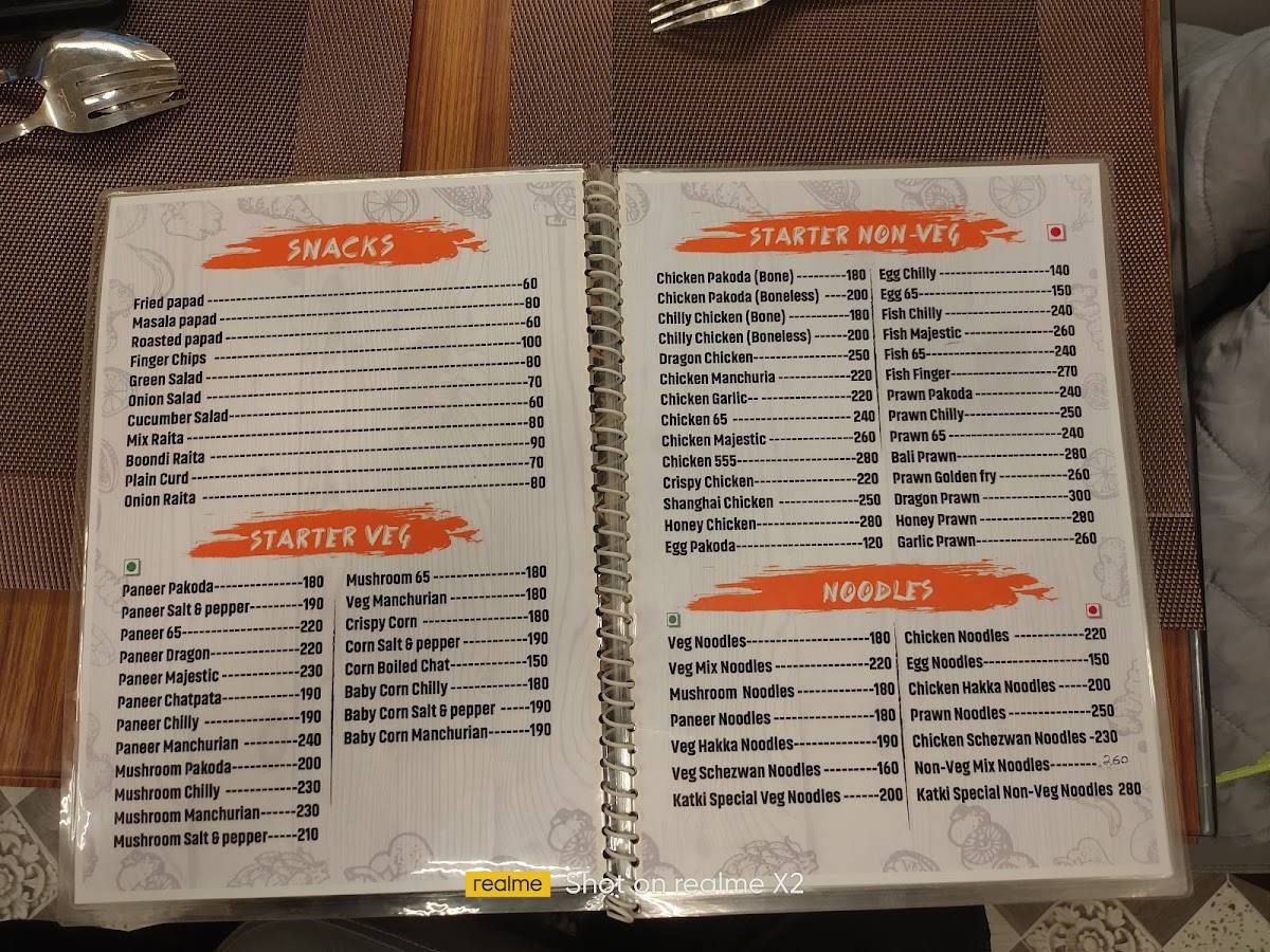 The Katki Restro & Cafe menu