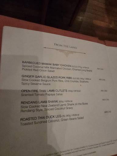 The Spice Route menu