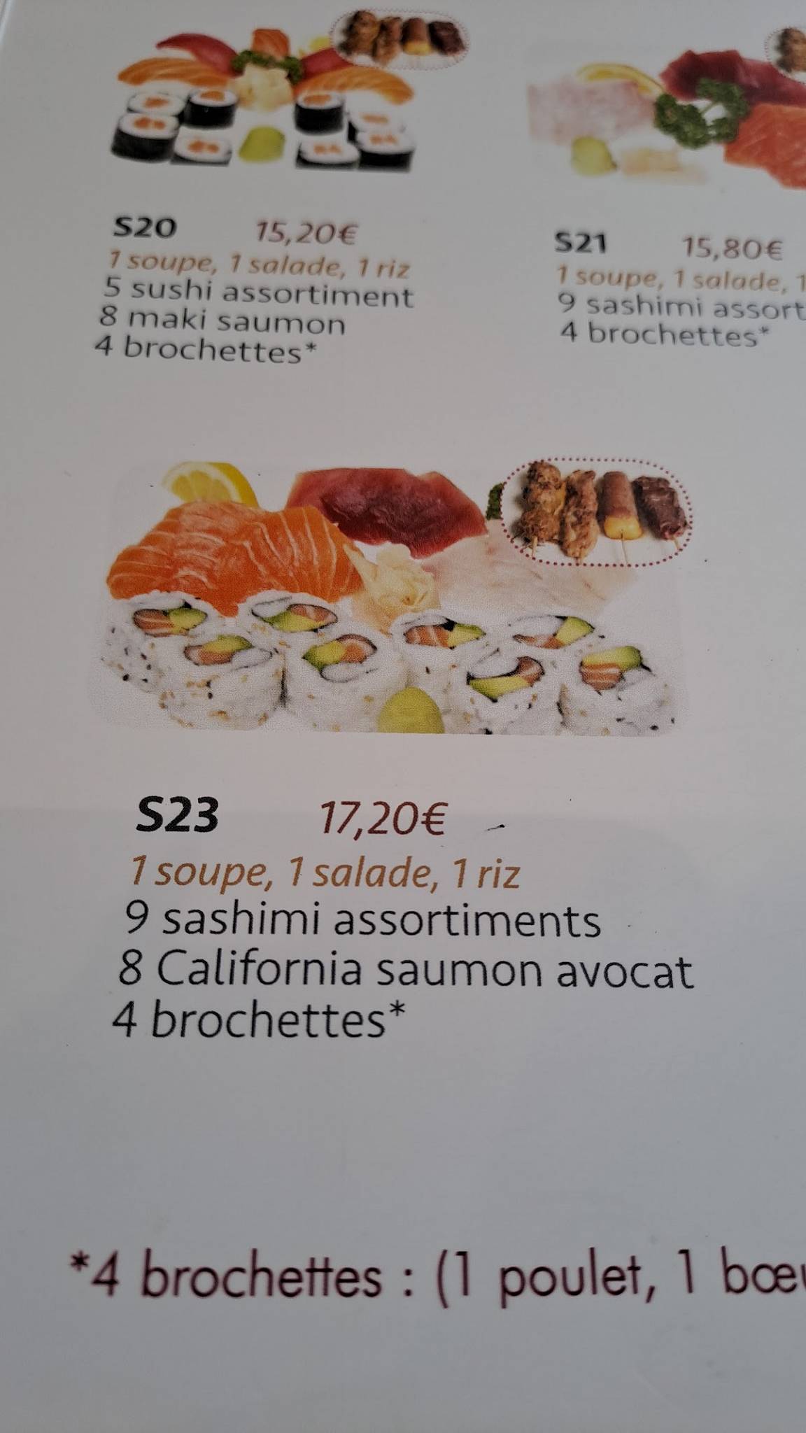 Menu de Thon Nagasaki