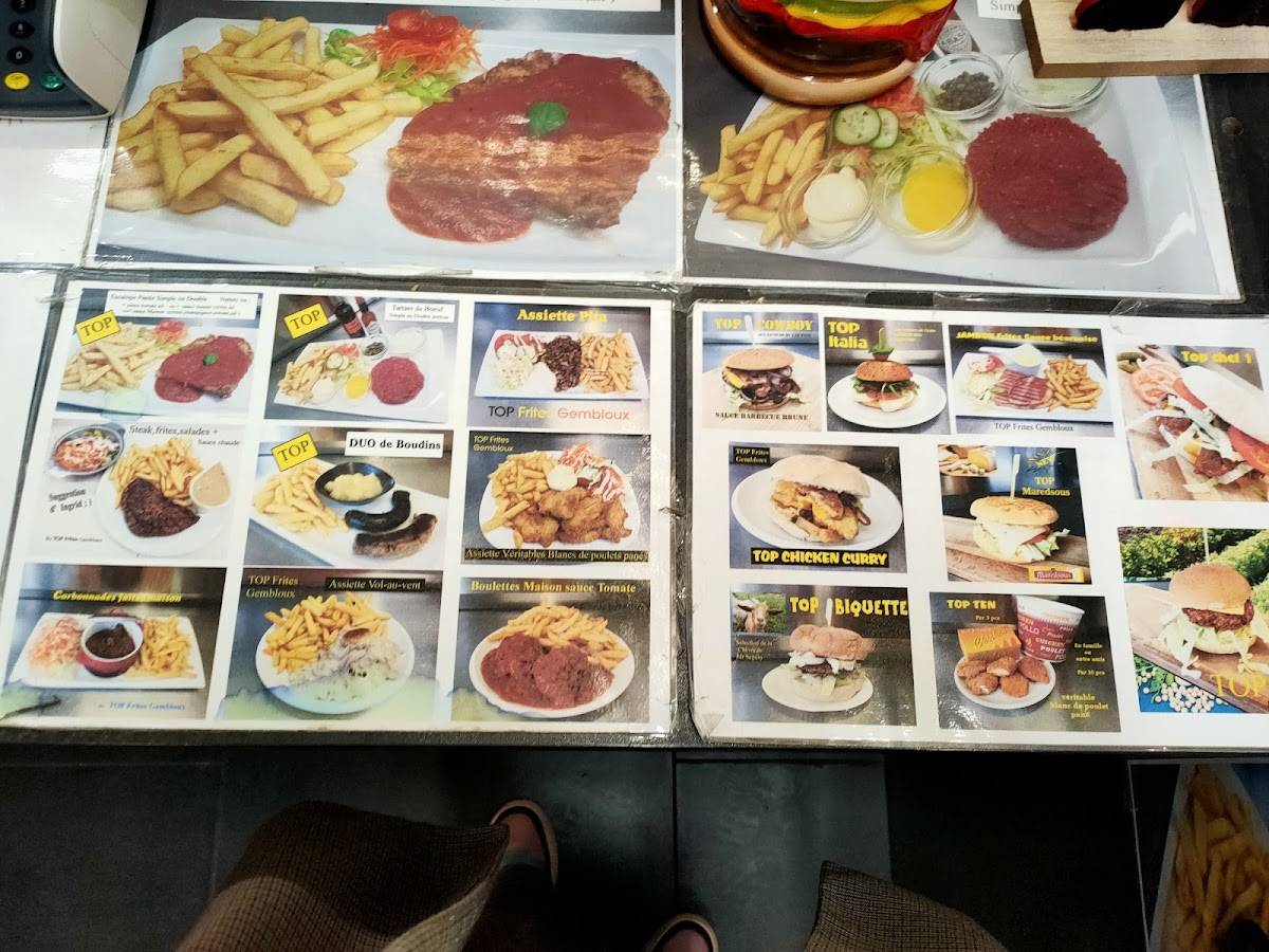 Menu de Top Frites Gembloux