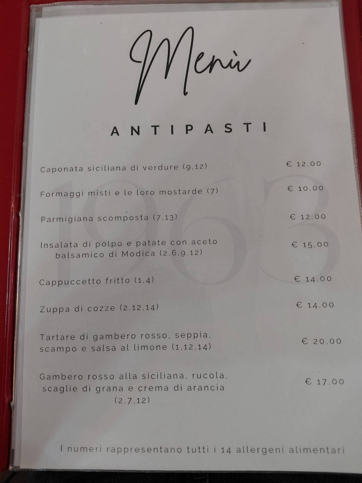 Menu di Trattoria Garibaldi 
