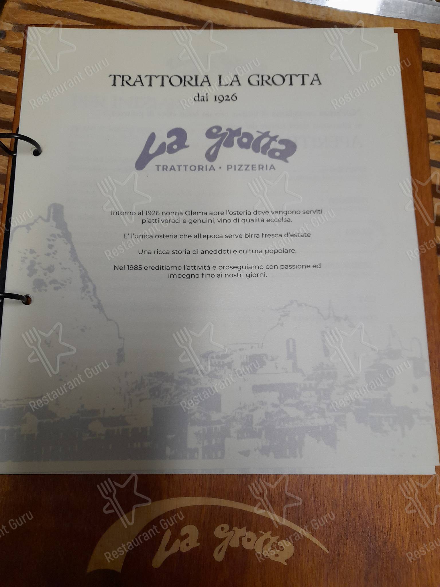 Découvrez le menu pour Trattoria Pizzeria La Grotta Di Lorenzoni Lucia