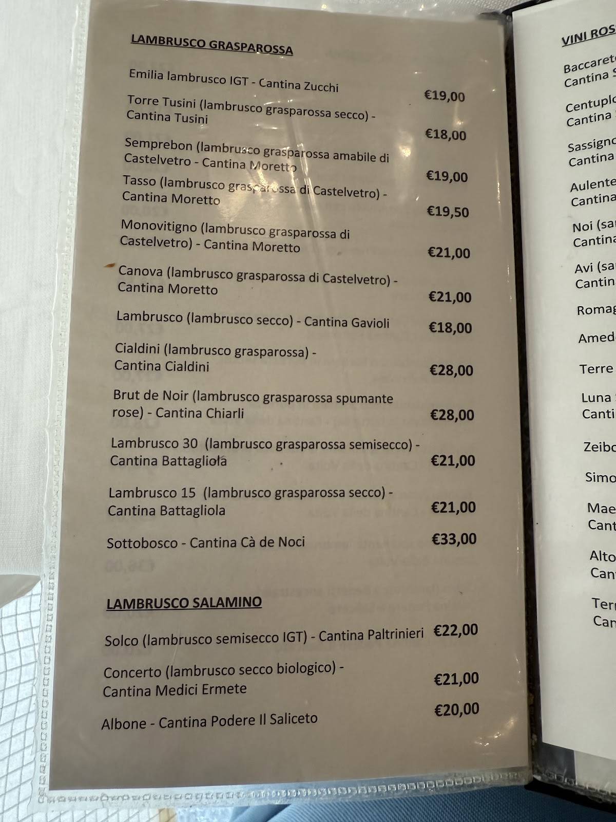 Menu di Trattoria Pomposa al Re gras - trattoria e take away 