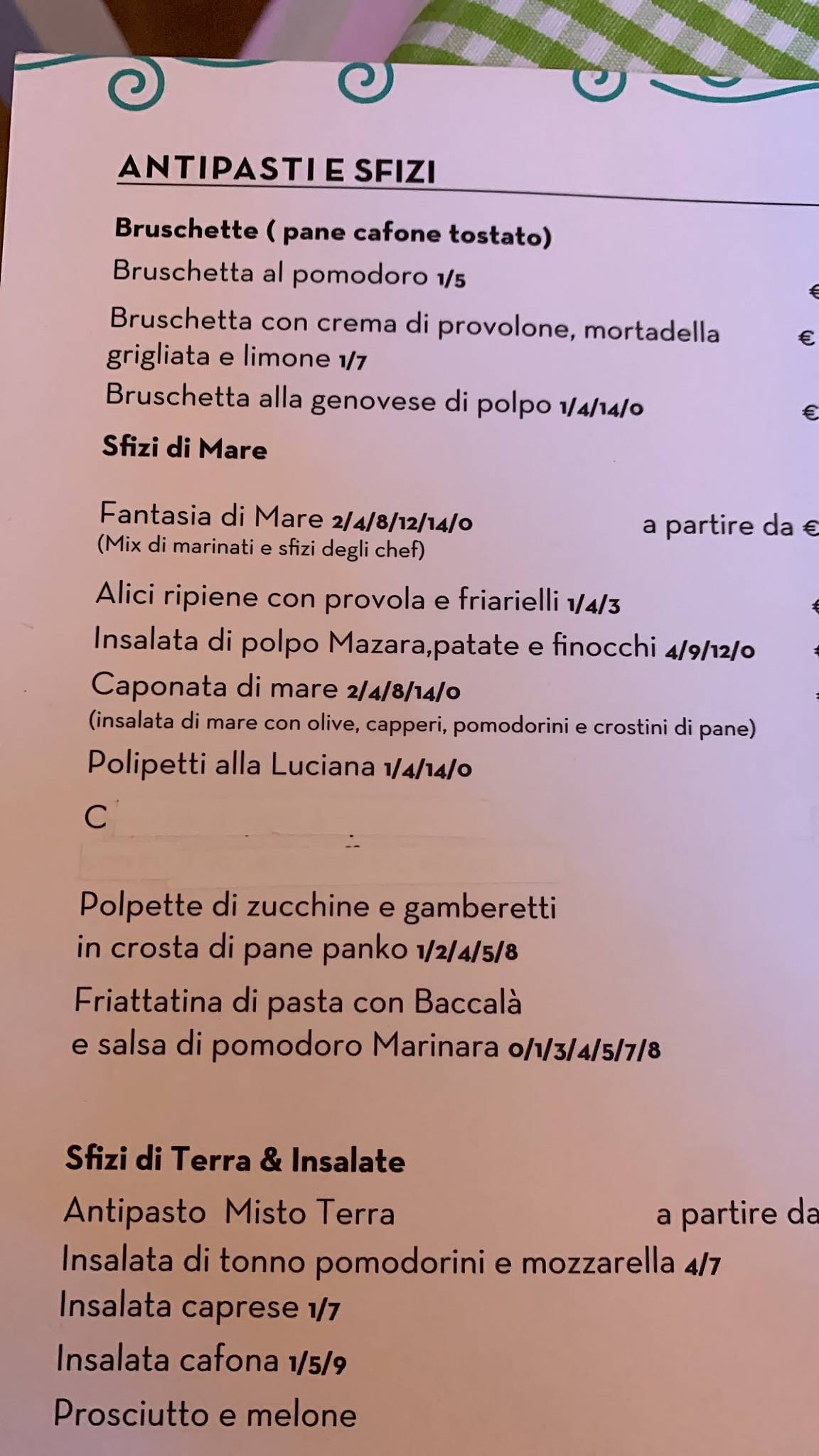 Menu di Trattoriva (sapori Ischitani) 