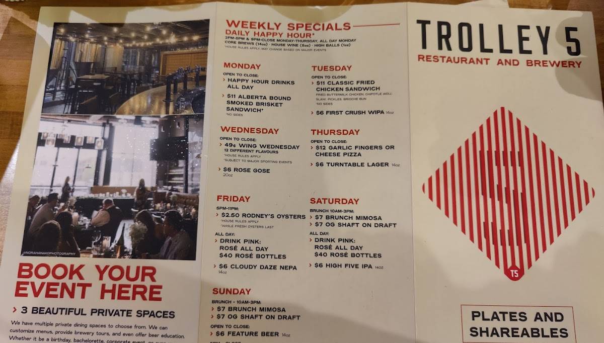 Menu de Trolley 5 Brewpub