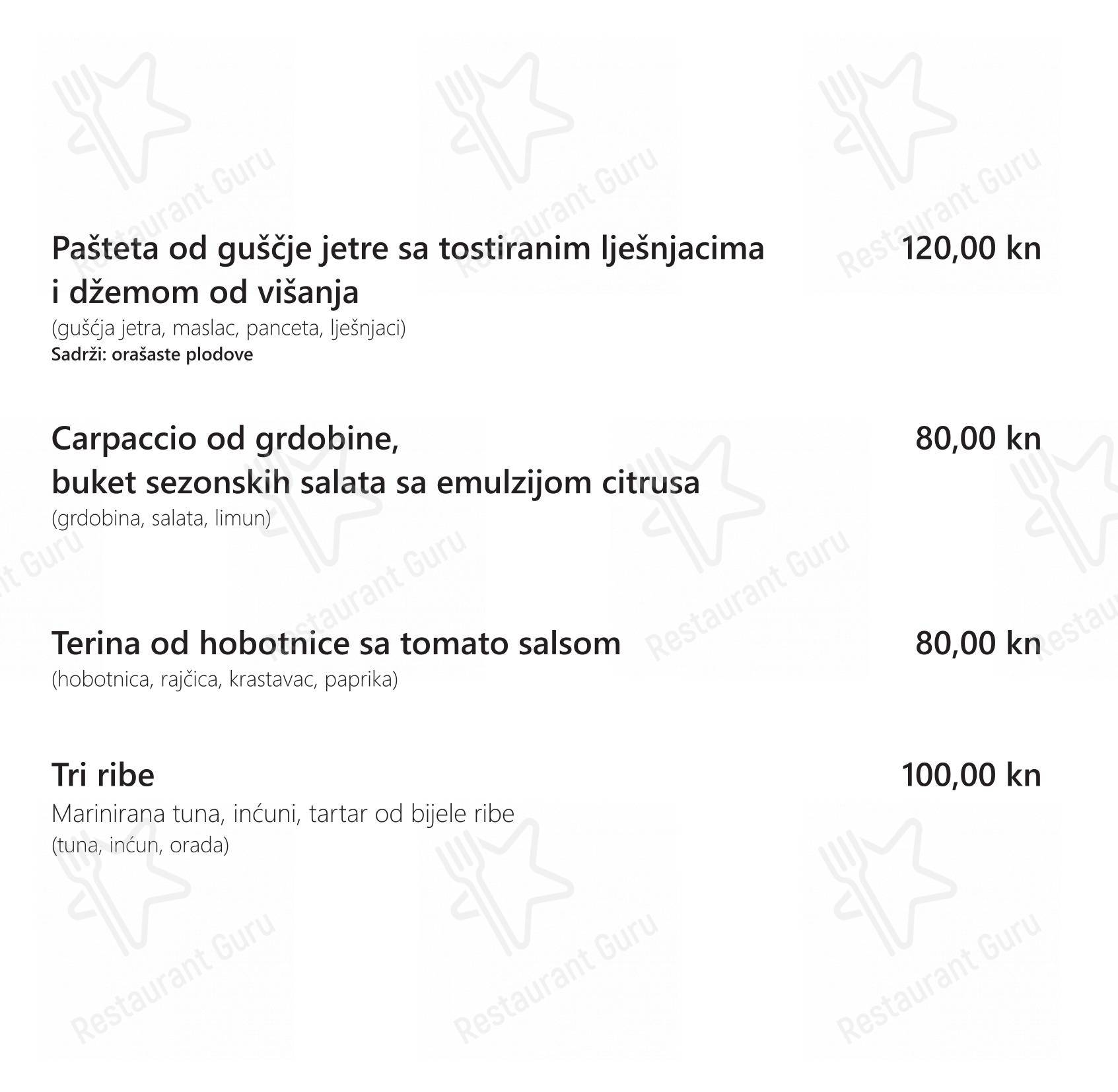 Restaurant Tusculum in Salona - Menu