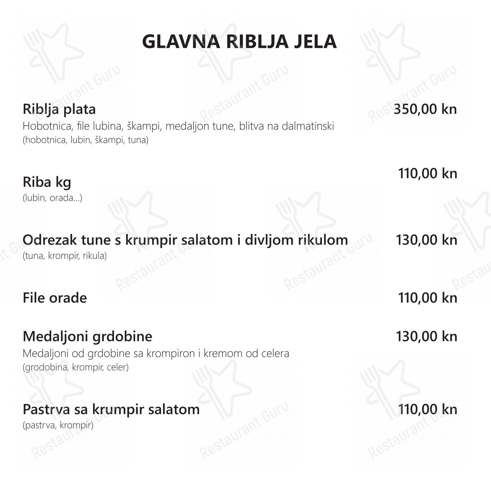Restaurant Tusculum in Salona - Menu