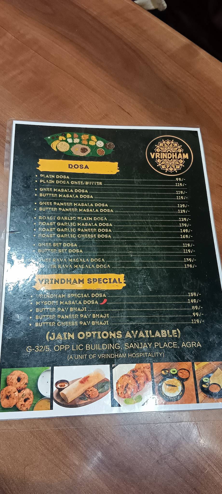 VRINDHAM DOSA CORNER - AUTHENTIC SOUTH INDIAN RESTAURANT menu