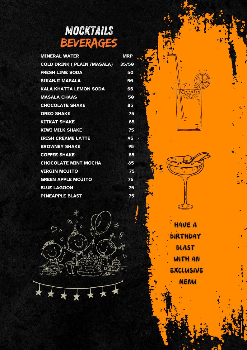 Vatika Garden Restaurant menu