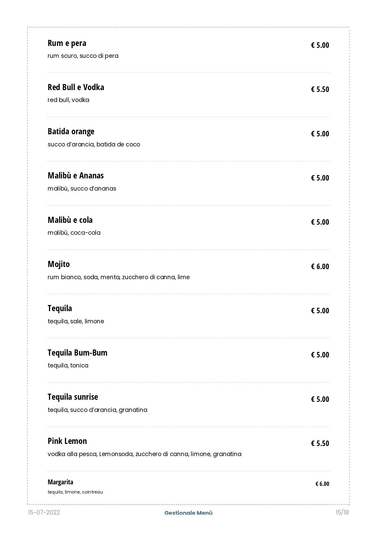Menu di Venerius Pub 