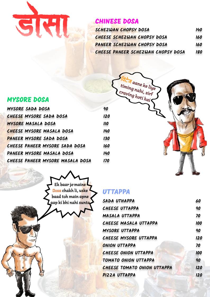 Vintage Cafe menu