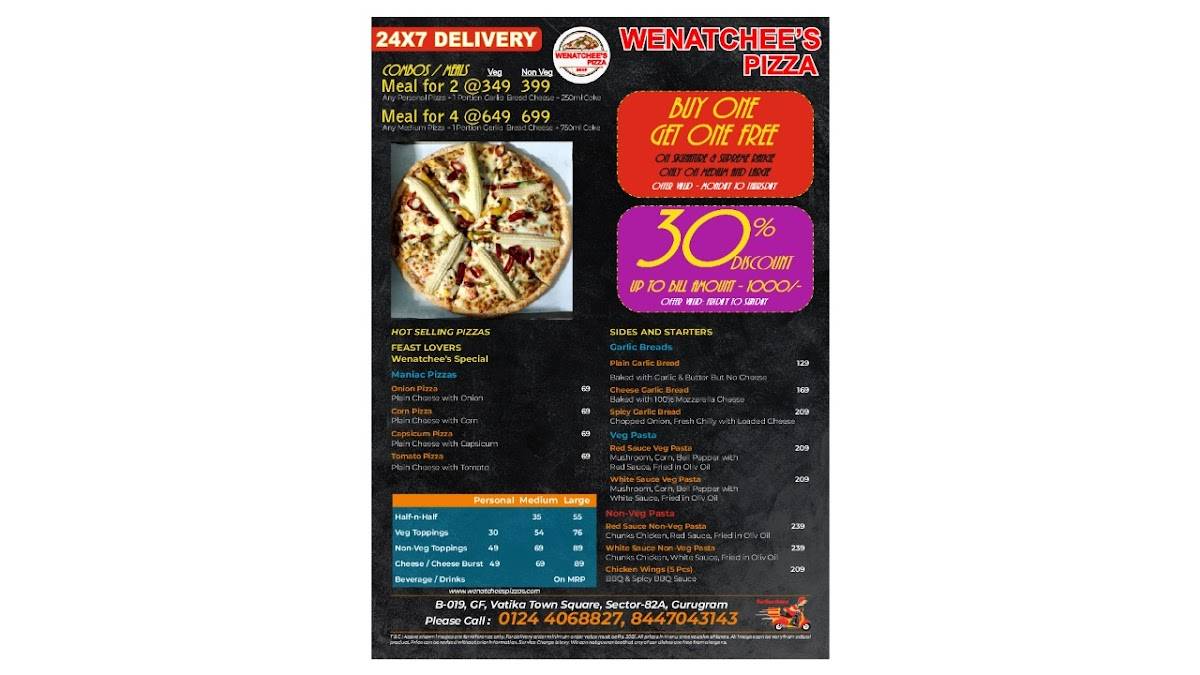 Wenatchee's Pizza menu