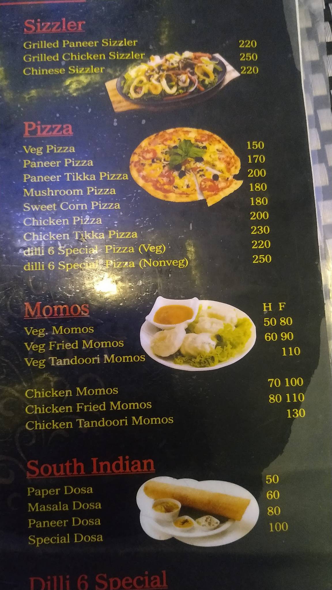 dilli 6 menu