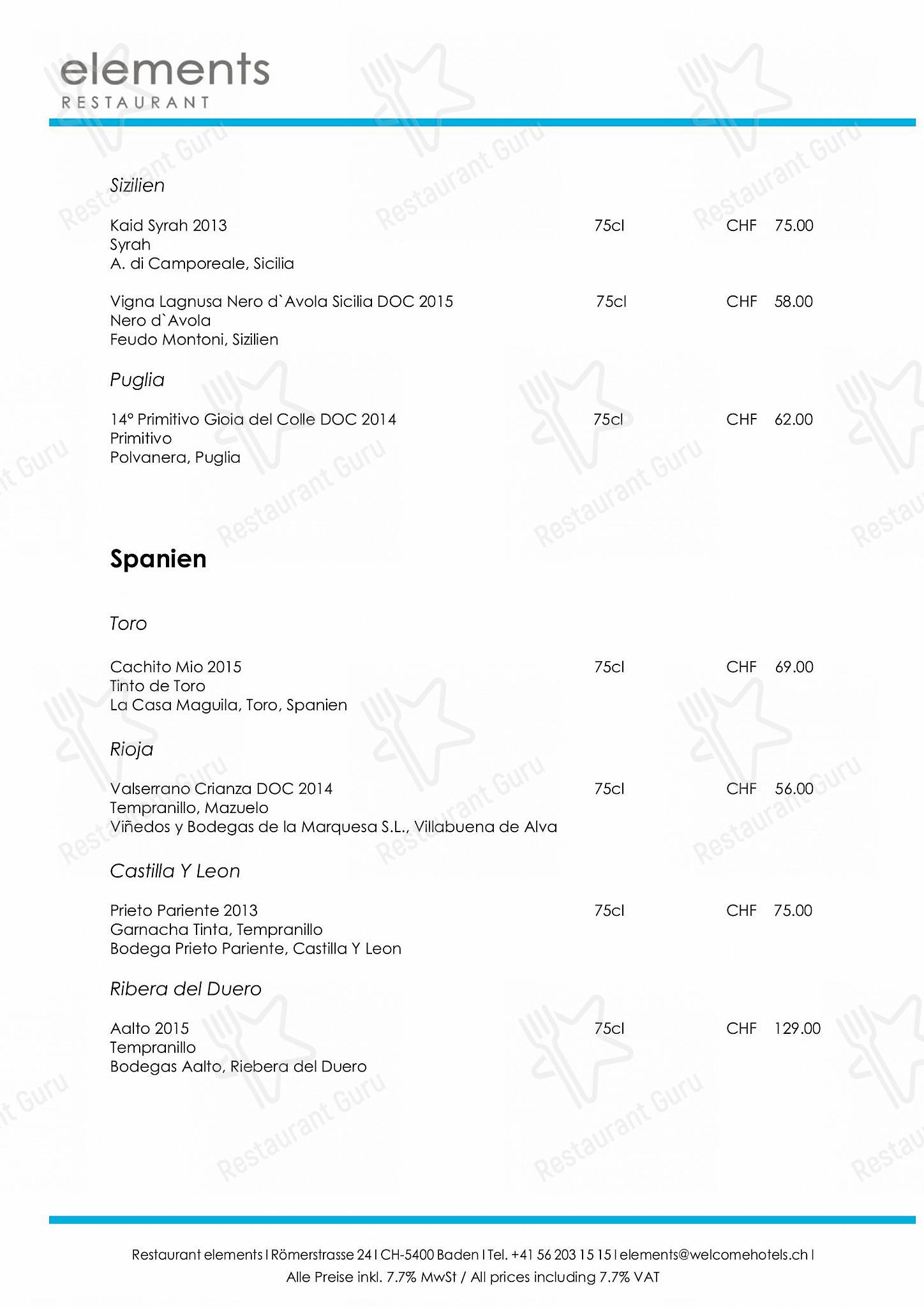 OUR MENU per Restaurant elements in Baden