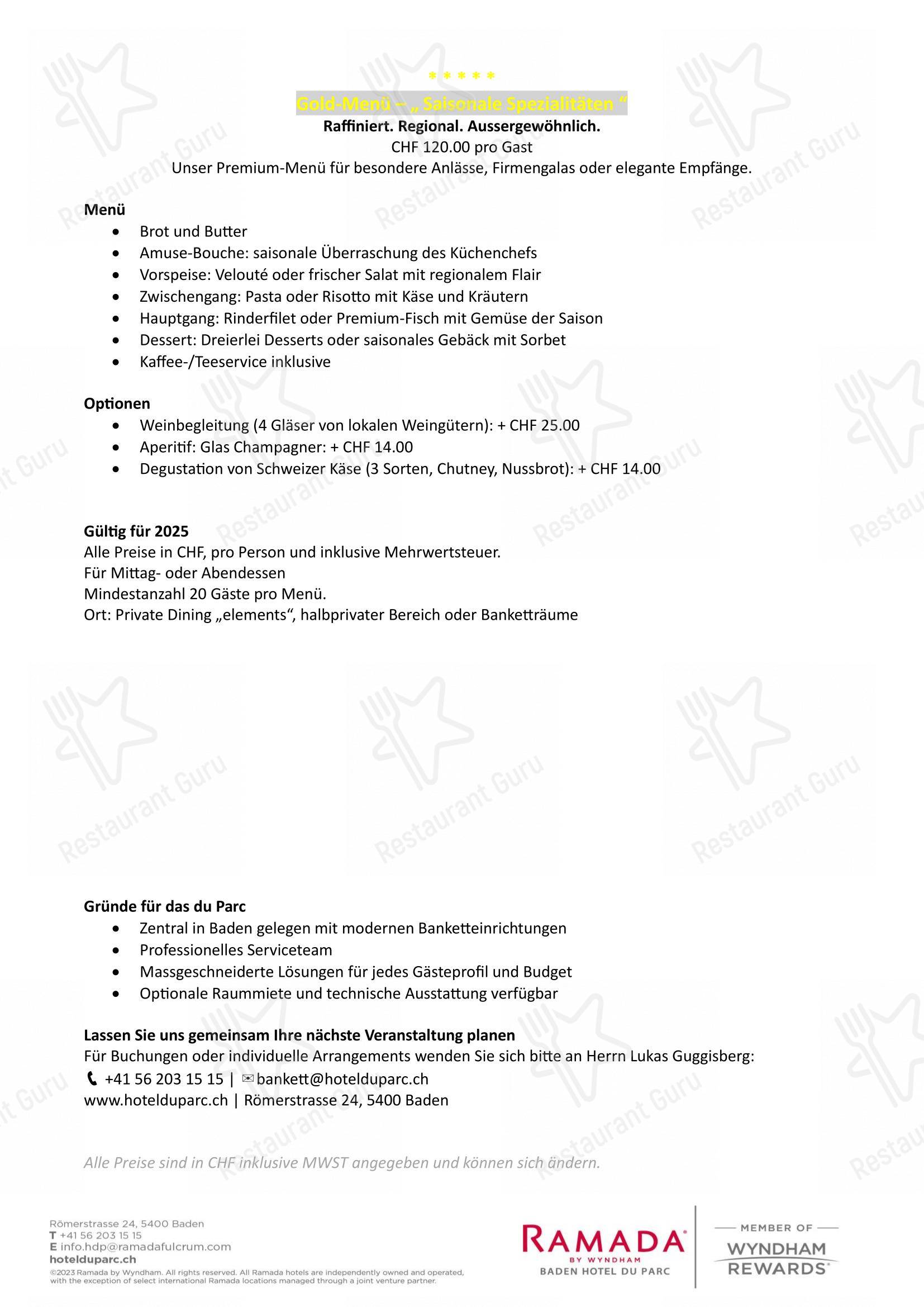 Menu bar per Restaurant elements ristorante