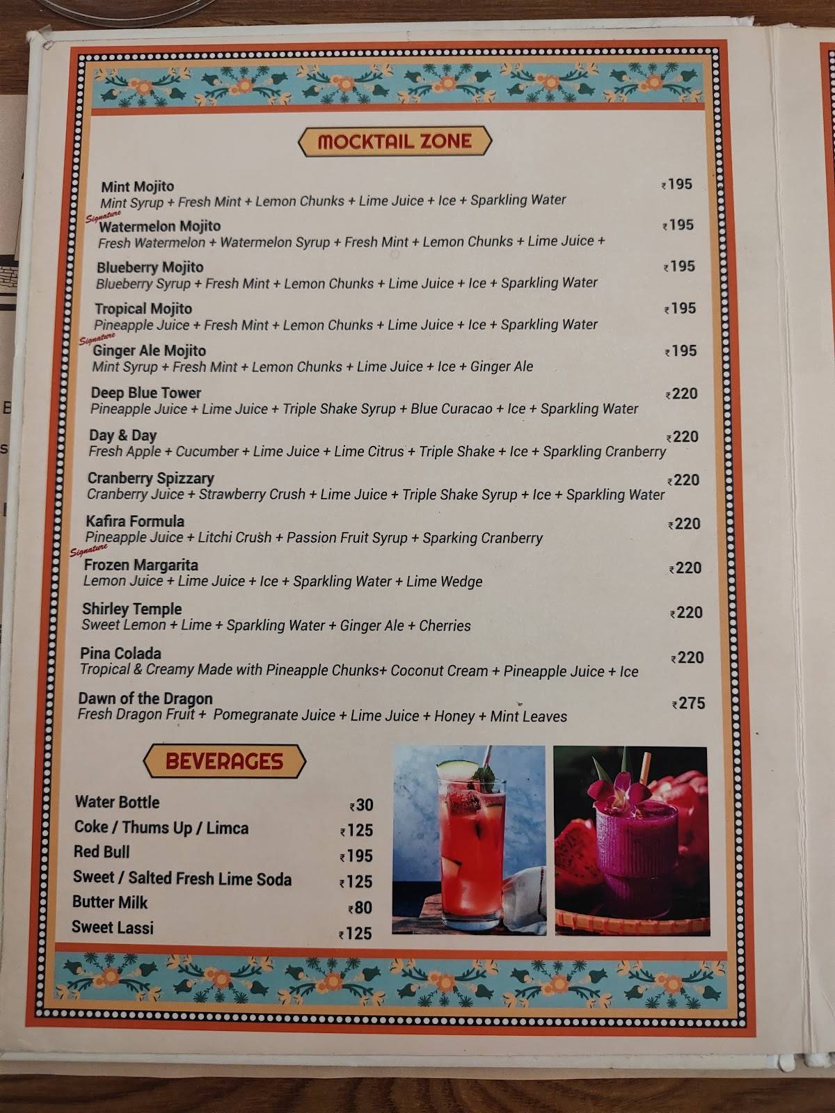 mykonos - Nashik menu