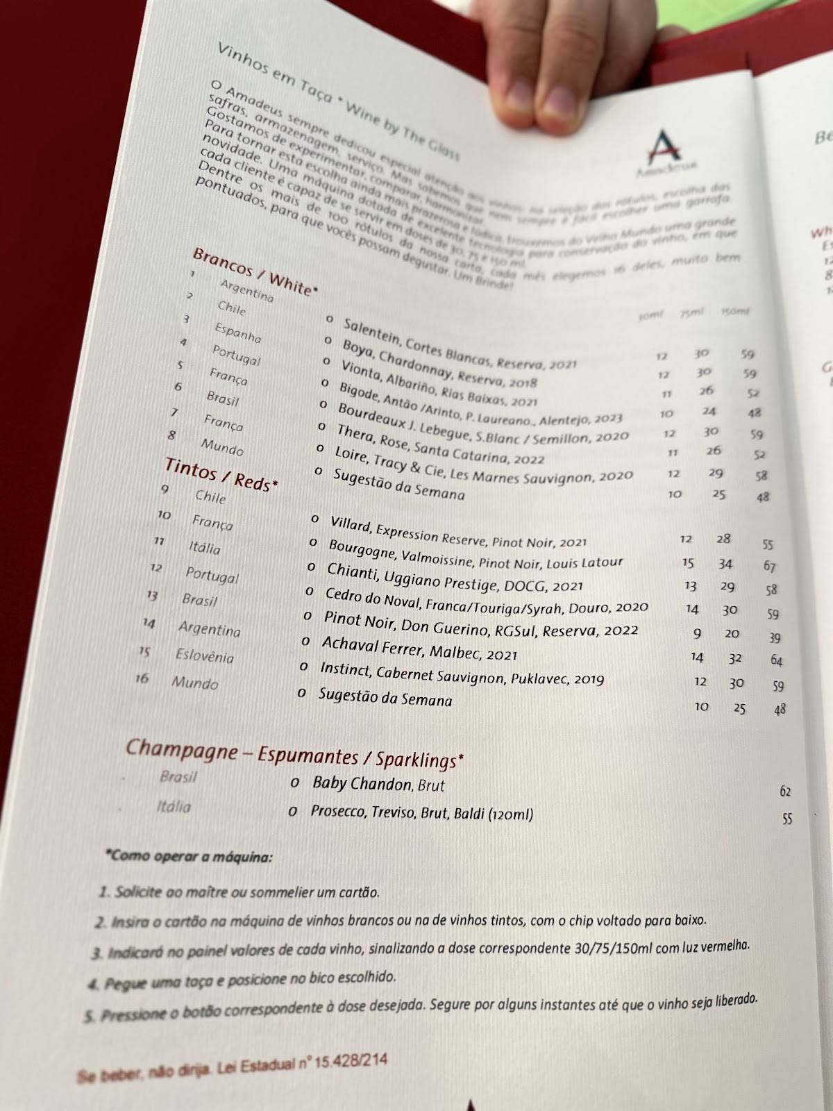 Restaurante Amadeus cardápio